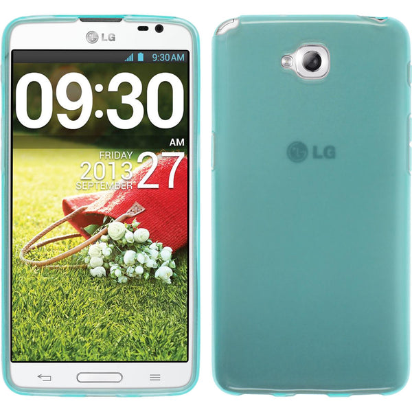 PhoneNatic Case kompatibel mit LG G Pro Lite Dual - türkis Silikon Hülle transparent + 2 Schutzfolien