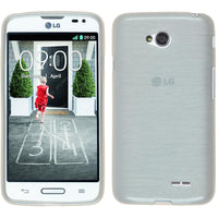 PhoneNatic Case kompatibel mit LG L70 - weiß Silikon Hülle brushed + 2 Schutzfolien