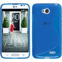 PhoneNatic Case kompatibel mit LG L70 - blau Silikon Hülle S-Style + 2 Schutzfolien