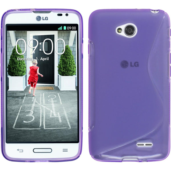 PhoneNatic Case kompatibel mit LG L70 - lila Silikon Hülle S-Style + 2 Schutzfolien
