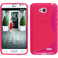 PhoneNatic Case kompatibel mit LG L70 - pink Silikon Hülle S-Style + 2 Schutzfolien