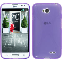 PhoneNatic Case kompatibel mit LG L70 - lila Silikon Hülle X-Style + 2 Schutzfolien