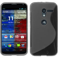 PhoneNatic Case kompatibel mit Motorola Moto X - grau Silikon Hülle S-Style + 2 Schutzfolien