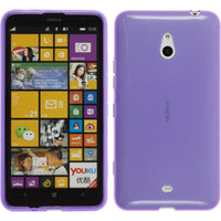 PhoneNatic Case kompatibel mit  Nokia Lumia 1320 - lila Silikon Hülle transparent + 2 Schutzfolien