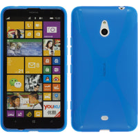 PhoneNatic Case kompatibel mit  Nokia Lumia 1320 - blau Silikon Hülle X-Style + 2 Schutzfolien