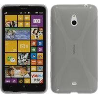 PhoneNatic Case kompatibel mit  Nokia Lumia 1320 - grau Silikon Hülle X-Style + 2 Schutzfolien