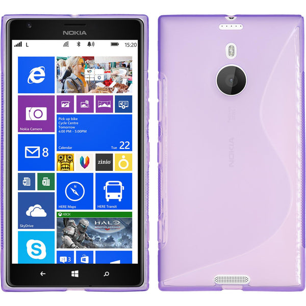 PhoneNatic Case kompatibel mit  Nokia Lumia 1520 - lila Silikon Hülle S-Style + 2 Schutzfolien