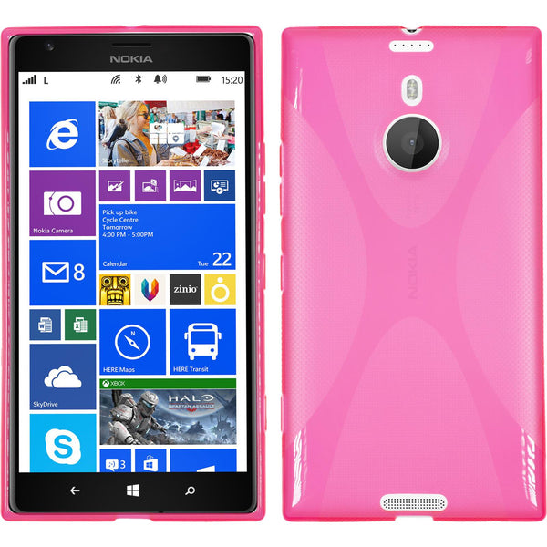 PhoneNatic Case kompatibel mit  Nokia Lumia 1520 - pink Silikon Hülle X-Style + 2 Schutzfolien