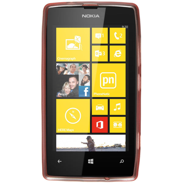 PhoneNatic Case kompatibel mit  Nokia Lumia 520 - rosa Silikon Hülle brushed + 2 Schutzfolien