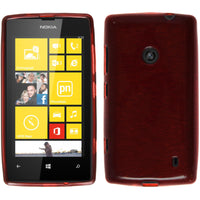 PhoneNatic Case kompatibel mit  Nokia Lumia 520 - rot Silikon Hülle brushed + 2 Schutzfolien