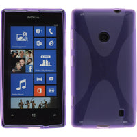 PhoneNatic Case kompatibel mit  Nokia Lumia 520 - lila Silikon Hülle X-Style + 2 Schutzfolien
