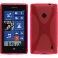 PhoneNatic Case kompatibel mit  Nokia Lumia 520 - pink Silikon Hülle X-Style + 2 Schutzfolien