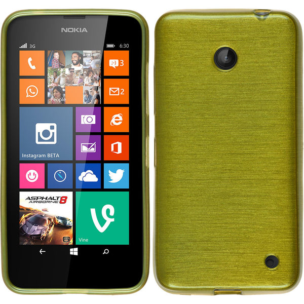 PhoneNatic Case kompatibel mit  Nokia Lumia 630 - pastellgrün Silikon Hülle brushed Cover