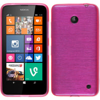 PhoneNatic Case kompatibel mit  Nokia Lumia 630 - pink Silikon Hülle brushed Cover