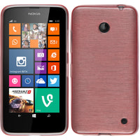 PhoneNatic Case kompatibel mit  Nokia Lumia 630 - rosa Silikon Hülle brushed Cover