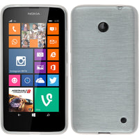 PhoneNatic Case kompatibel mit  Nokia Lumia 630 - weiﬂ Silikon Hülle brushed Cover