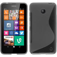 PhoneNatic Case kompatibel mit  Nokia Lumia 630 - grau Silikon Hülle S-Style + 2 Schutzfolien