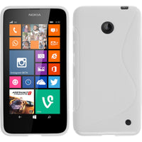 PhoneNatic Case kompatibel mit  Nokia Lumia 630 - weiﬂ Silikon Hülle S-Style + 2 Schutzfolien
