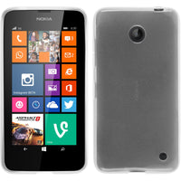 PhoneNatic Case kompatibel mit  Nokia Lumia 630 - weiß Silikon Hülle transparent + 2 Schutzfolien