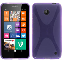 PhoneNatic Case kompatibel mit  Nokia Lumia 630 - lila Silikon Hülle X-Style + 2 Schutzfolien