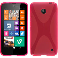PhoneNatic Case kompatibel mit  Nokia Lumia 630 - pink Silikon Hülle X-Style + 2 Schutzfolien