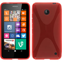 PhoneNatic Case kompatibel mit  Nokia Lumia 630 - rot Silikon Hülle X-Style + 2 Schutzfolien