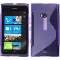 PhoneNatic Case kompatibel mit  Nokia Lumia 900 - lila Silikon Hülle S-Style + 2 Schutzfolien