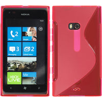 PhoneNatic Case kompatibel mit  Nokia Lumia 900 - pink Silikon Hülle S-Style + 2 Schutzfolien