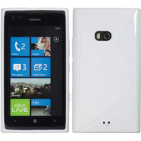 PhoneNatic Case kompatibel mit  Nokia Lumia 900 - weiß Silikon Hülle S-Style + 2 Schutzfolien