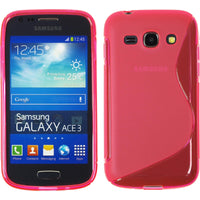 PhoneNatic Case kompatibel mit Samsung Galaxy Ace 3 - pink Silikon Hülle S-Style + 2 Schutzfolien