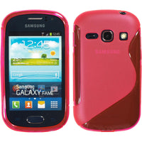 PhoneNatic Case kompatibel mit Samsung Galaxy Fame - pink Silikon Hülle S-Style + 2 Schutzfolien