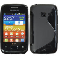 PhoneNatic Case kompatibel mit Samsung Galaxy Y Duos - schwarz Silikon Hülle S-Style + 2 Schutzfolien