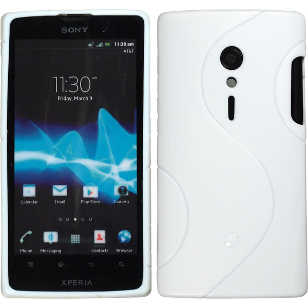 PhoneNatic Case kompatibel mit Sony Xperia ion - weiß Silikon Hülle S-Style + 2 Schutzfolien