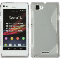 PhoneNatic Case kompatibel mit Sony Xperia L - grau Silikon Hülle S-Style + 2 Schutzfolien