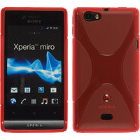 PhoneNatic Case kompatibel mit Sony Xperia miro - rot Silikon Hülle X-Style + 2 Schutzfolien