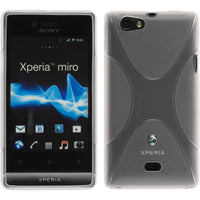PhoneNatic Case kompatibel mit Sony Xperia miro - clear Silikon Hülle X-Style + 2 Schutzfolien