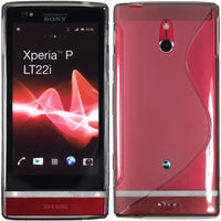 PhoneNatic Case kompatibel mit Sony Xperia P - grau Silikon Hülle S-Style + 2 Schutzfolien