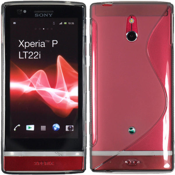 PhoneNatic Case kompatibel mit Sony Xperia P - grau Silikon Hülle S-Style + 2 Schutzfolien