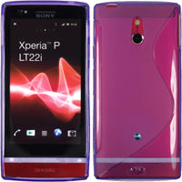 PhoneNatic Case kompatibel mit Sony Xperia P - lila Silikon Hülle S-Style + 2 Schutzfolien