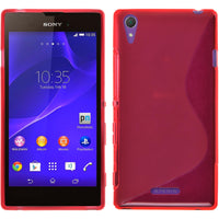 PhoneNatic Case kompatibel mit Sony Xperia T3 - rot Silikon Hülle S-Style + 2 Schutzfolien