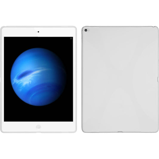 PhoneNatic Case kompatibel mit Apple iPad Pro 12.9 (2017) - weiß Silikon Hülle X-Style + 2 Schutzfolien