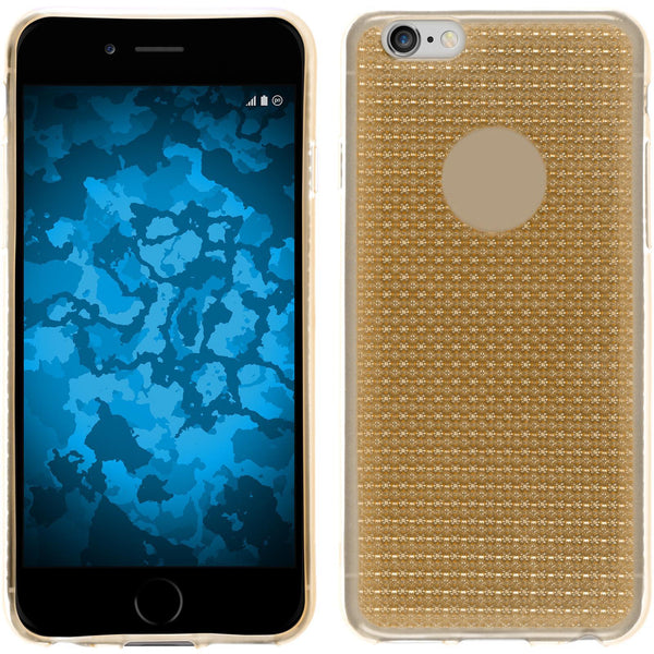 PhoneNatic Case kompatibel mit Apple iPhone 5 / 5s / SE - gold Silikon Hülle Iced + 2 Schutzfolien