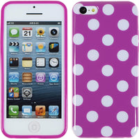 PhoneNatic Case kompatibel mit Apple iPhone 5c - Design:11 Silikon Hülle Polkadot + 2 Schutzfolien
