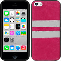 PhoneNatic Case kompatibel mit Apple iPhone 5c - pink Silikon Hülle Stripes + 2 Schutzfolien