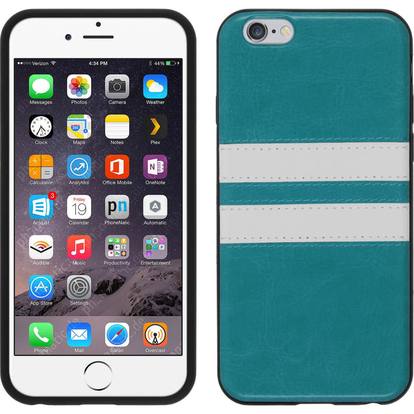 PhoneNatic Case kompatibel mit Apple iPhone 6 Plus / 6s Plus - türkis Silikon Hülle Stripes + 2 Schutzfolien