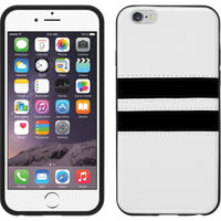PhoneNatic Case kompatibel mit Apple iPhone 6 Plus / 6s Plus - weiß Silikon Hülle Stripes + 2 Schutzfolien