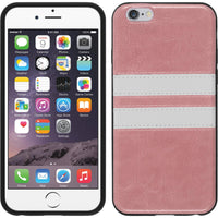 PhoneNatic Case kompatibel mit Apple iPhone 6s / 6 - rosa Silikon Hülle Stripes + 2 Schutzfolien
