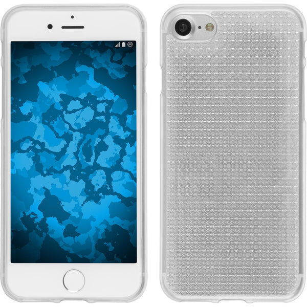 PhoneNatic Case kompatibel mit Apple iPhone 8 - clear Silikon Hülle Iced + 2 Schutzfolien