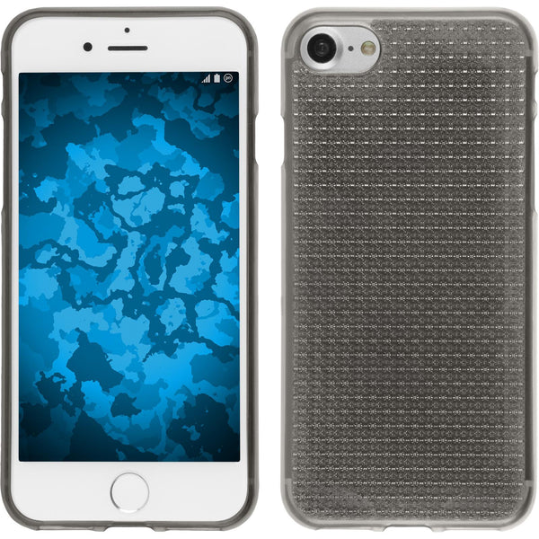 PhoneNatic Case kompatibel mit Apple iPhone 8 - grau Silikon Hülle Iced + 2 Schutzfolien