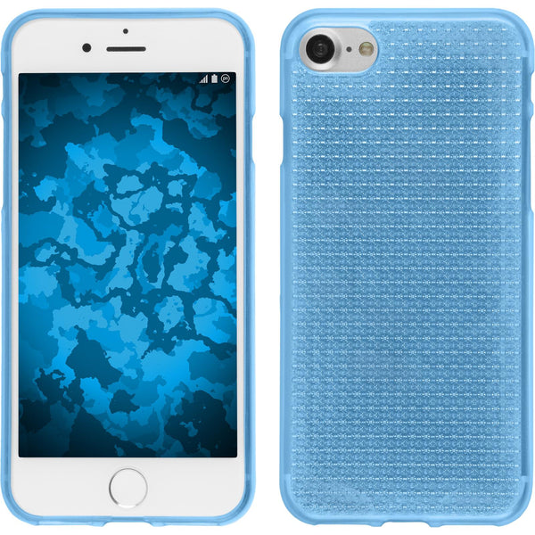 PhoneNatic Case kompatibel mit Apple iPhone 8 - hellblau Silikon Hülle Iced + 2 Schutzfolien